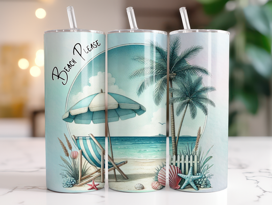 20oz Beach Please tumbler